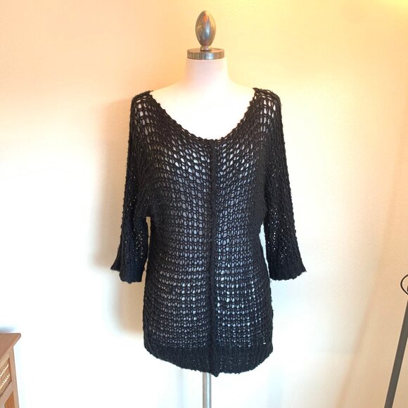 Black Knit Summer Sweater - Picture 1 of 8